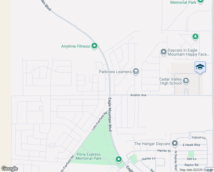 map of restaurants, bars, coffee shops, grocery stores, and more near Eagle Mountain Boulevard in Eagle Mountain