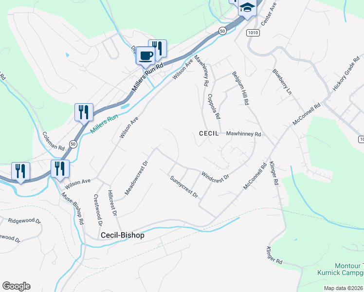 map of restaurants, bars, coffee shops, grocery stores, and more near in Washington County