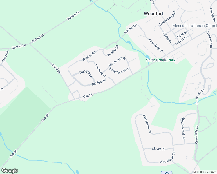map of restaurants, bars, coffee shops, grocery stores, and more near 3081 Oak Street in Lebanon