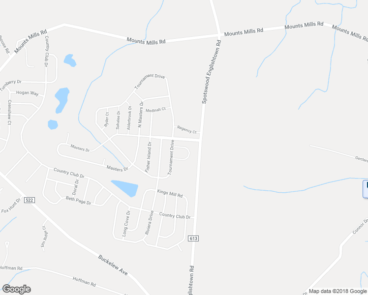 map of restaurants, bars, coffee shops, grocery stores, and more near Troon Court in Monroe Township
