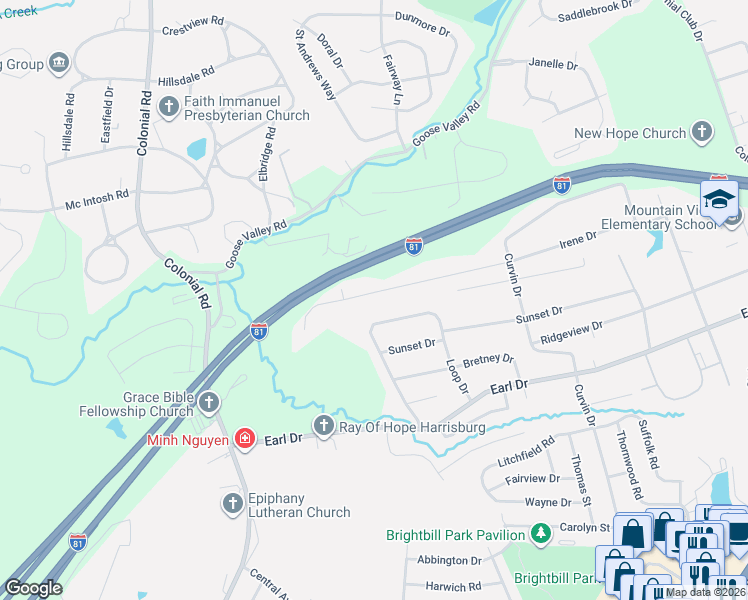 map of restaurants, bars, coffee shops, grocery stores, and more near 5007 Irene Drive in Harrisburg