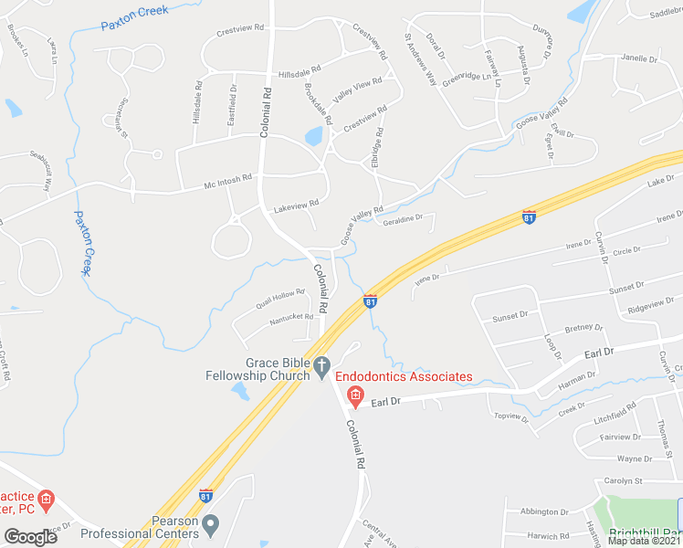 map of restaurants, bars, coffee shops, grocery stores, and more near 1495 Old Colonial Road in Harrisburg