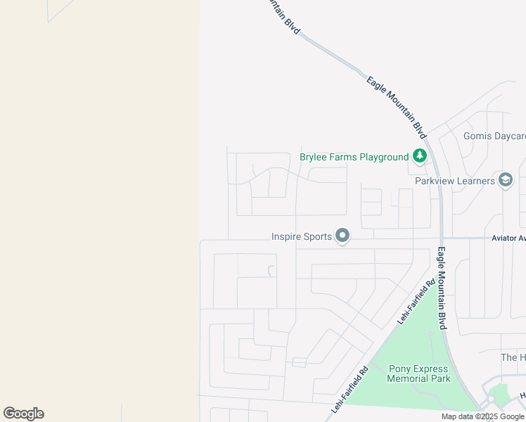 map of restaurants, bars, coffee shops, grocery stores, and more near 205 Clear Granite Way in Eagle Mountain