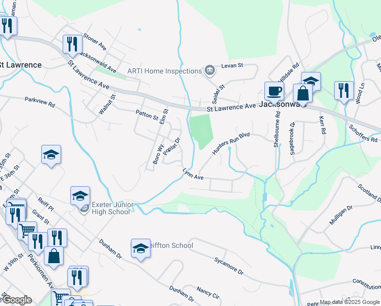 map of restaurants, bars, coffee shops, grocery stores, and more near 3931 Lynn Avenue in Reading
