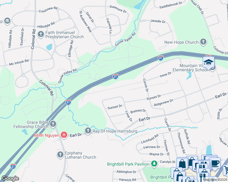 map of restaurants, bars, coffee shops, grocery stores, and more near 5015 Irene Dr in Harrisburg