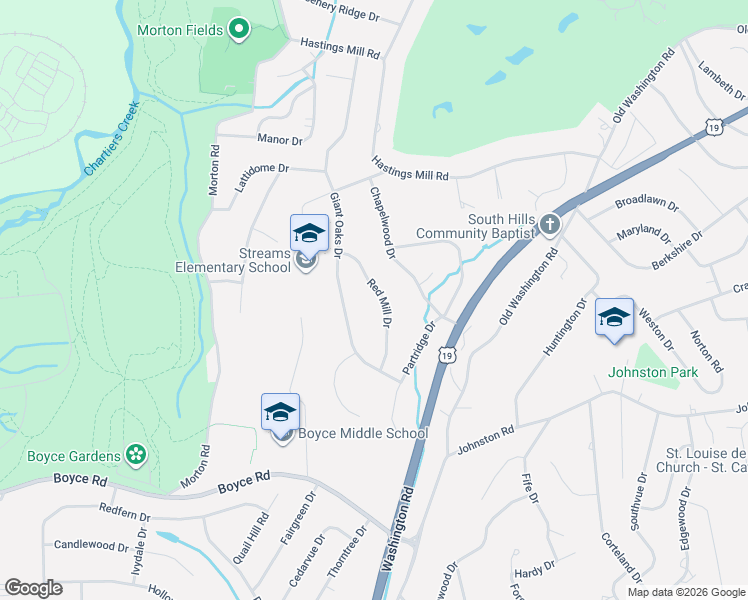 map of restaurants, bars, coffee shops, grocery stores, and more near 1638 Red Mill Drive in Pittsburgh