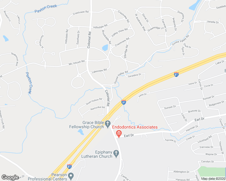 map of restaurants, bars, coffee shops, grocery stores, and more near 1495 Old Colonial Road in Harrisburg
