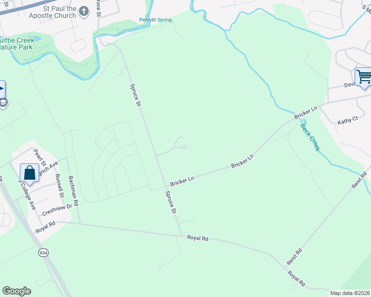 map of restaurants, bars, coffee shops, grocery stores, and more near 844 Spruce Street in Annville