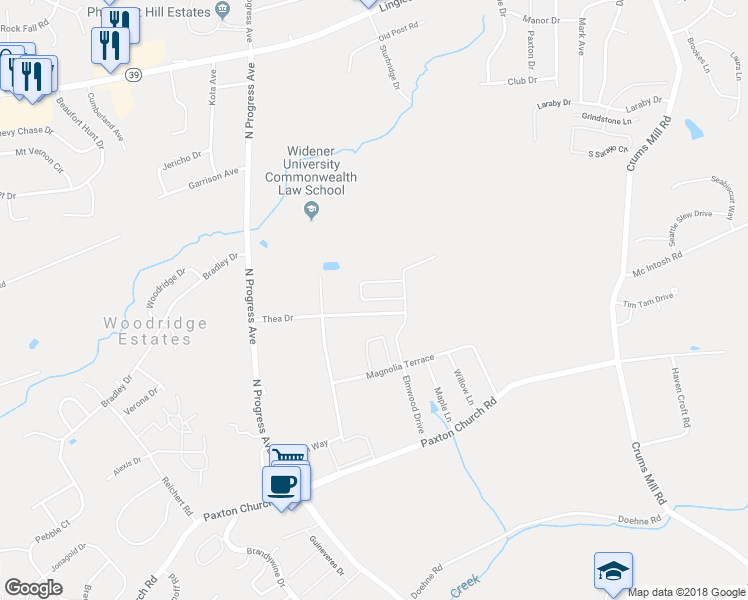 map of restaurants, bars, coffee shops, grocery stores, and more near 3831 Birchwood Circle in Harrisburg