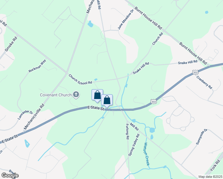 map of restaurants, bars, coffee shops, grocery stores, and more near 3012 Mill Road in Doylestown
