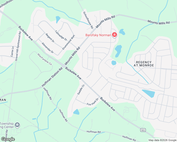 map of restaurants, bars, coffee shops, grocery stores, and more near 118 Turnberry Drive in Monroe Township