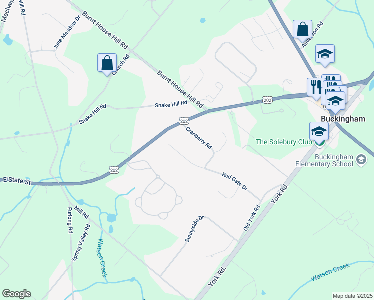 map of restaurants, bars, coffee shops, grocery stores, and more near 2761 Red Gate Drive in Doylestown