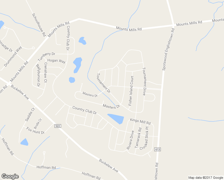 map of restaurants, bars, coffee shops, grocery stores, and more near 121 Tournament Drive in Monroe Township