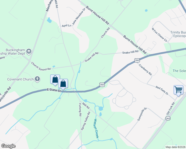 map of restaurants, bars, coffee shops, grocery stores, and more near 2968 Valley View Drive in Doylestown