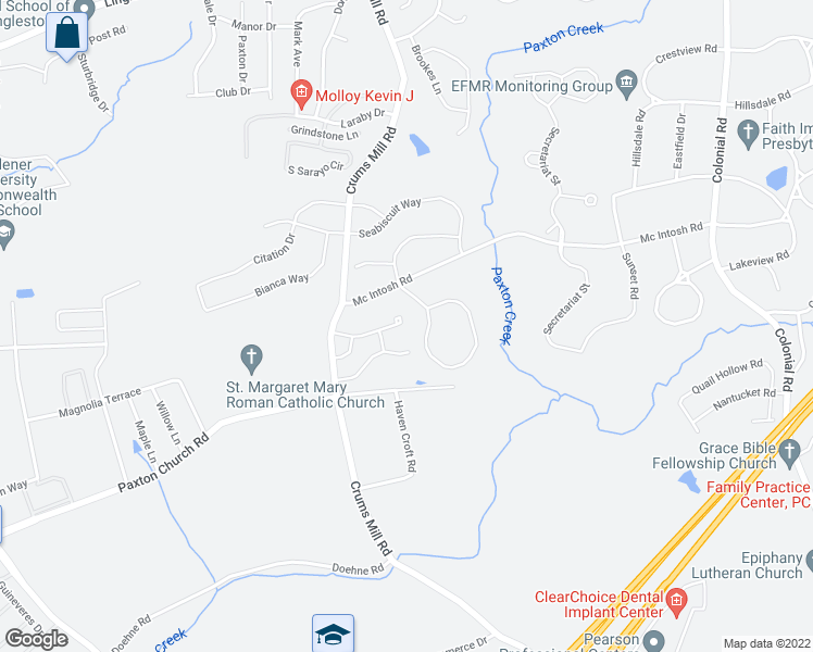 map of restaurants, bars, coffee shops, grocery stores, and more near 3921 Tim Tam Drive in Harrisburg