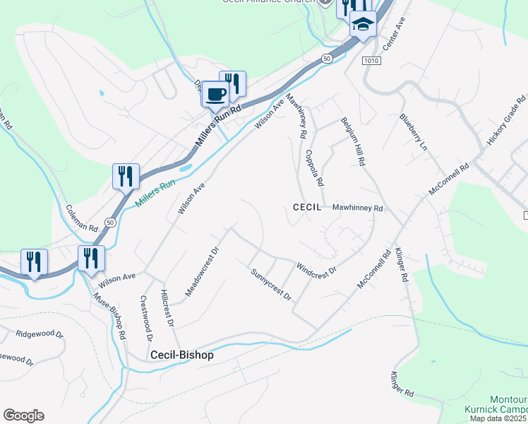 map of restaurants, bars, coffee shops, grocery stores, and more near in Washington County