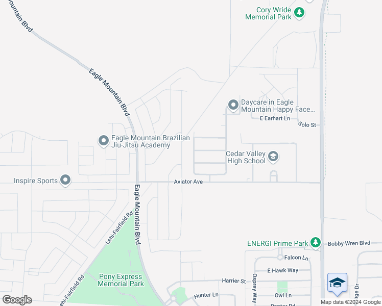 map of restaurants, bars, coffee shops, grocery stores, and more near 5075 n pony rider way in Eagle Mountain