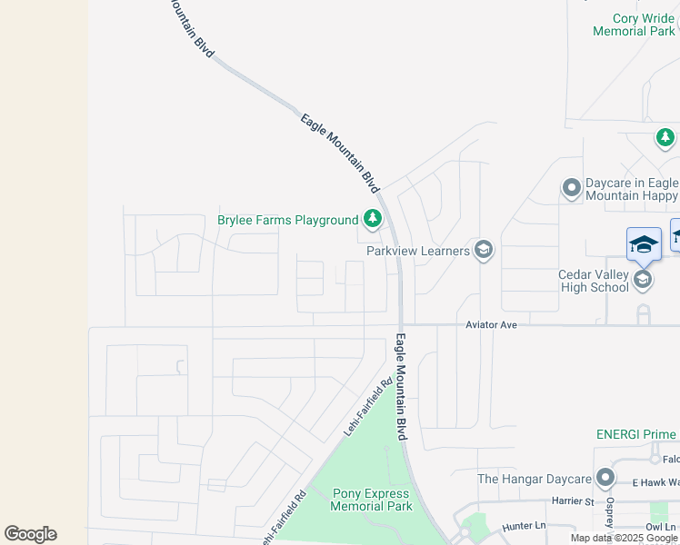 map of restaurants, bars, coffee shops, grocery stores, and more near 5147 North Oak Creek Drive in Eagle Mountain