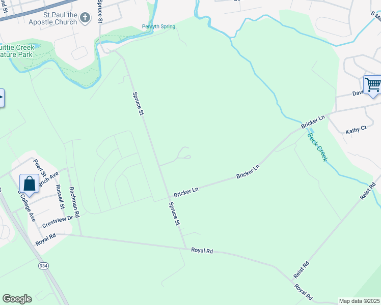 map of restaurants, bars, coffee shops, grocery stores, and more near 844 Spruce Street in Annville