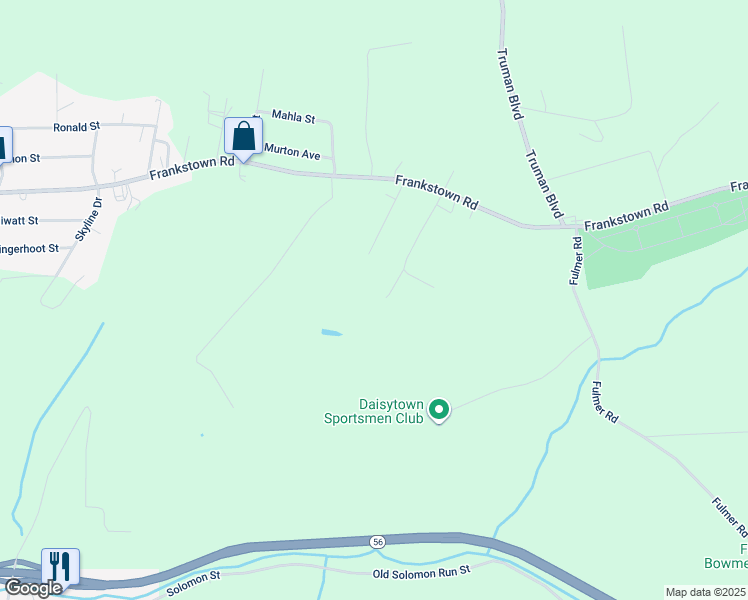 map of restaurants, bars, coffee shops, grocery stores, and more near 130 Mizel Lane in Johnstown