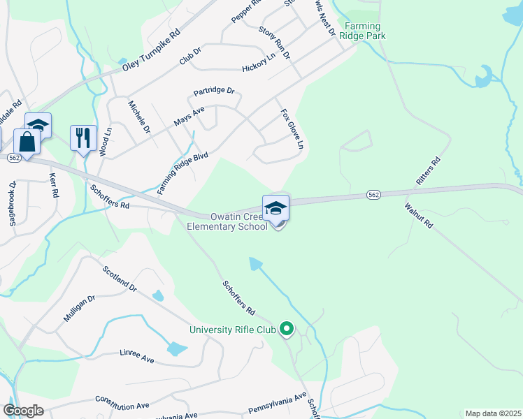 map of restaurants, bars, coffee shops, grocery stores, and more near 5000 Boyertown Pike in Reading