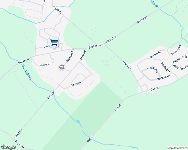 map of restaurants, bars, coffee shops, grocery stores, and more near 102 South Lebanon Street in Lebanon