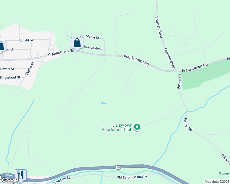 map of restaurants, bars, coffee shops, grocery stores, and more near 130 Mizel Lane in Johnstown