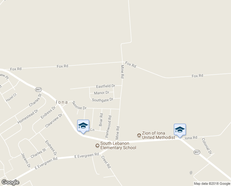 map of restaurants, bars, coffee shops, grocery stores, and more near 8 Cedarview Drive in Lebanon