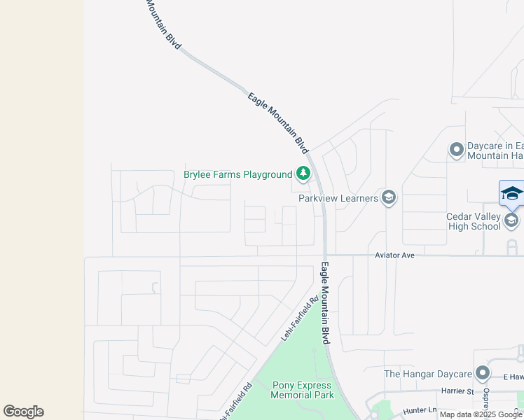 map of restaurants, bars, coffee shops, grocery stores, and more near 576 East Hearth Lane in Eagle Mountain