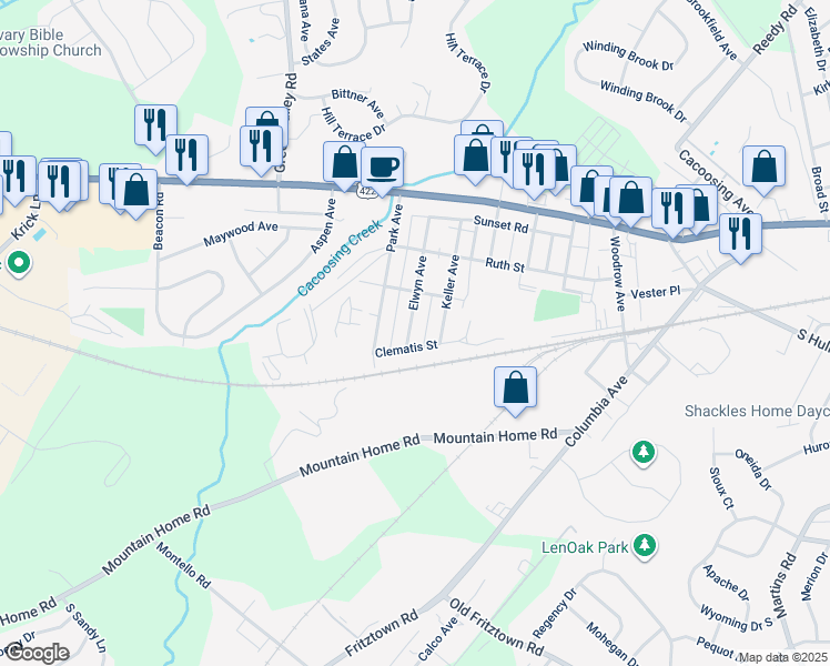 map of restaurants, bars, coffee shops, grocery stores, and more near 235 Elwyn Avenue in Sinking Spring
