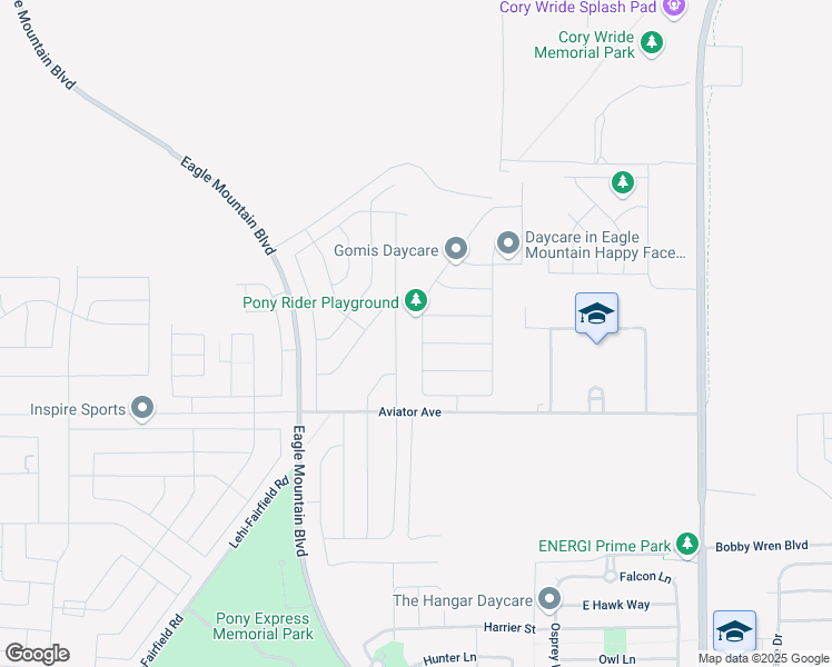 map of restaurants, bars, coffee shops, grocery stores, and more near 5179 North Pony Rider Way in Eagle Mountain