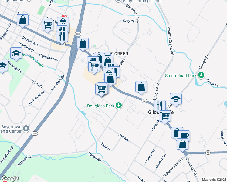 map of restaurants, bars, coffee shops, grocery stores, and more near in 