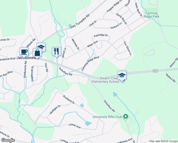map of restaurants, bars, coffee shops, grocery stores, and more near 4825 Boyertown Pike in Reading