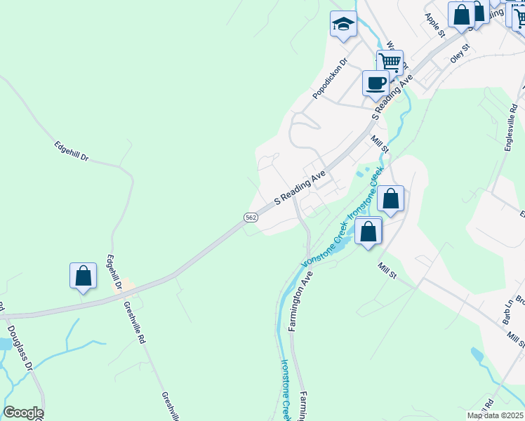 map of restaurants, bars, coffee shops, grocery stores, and more near 901 Reading Avenue in Boyertown