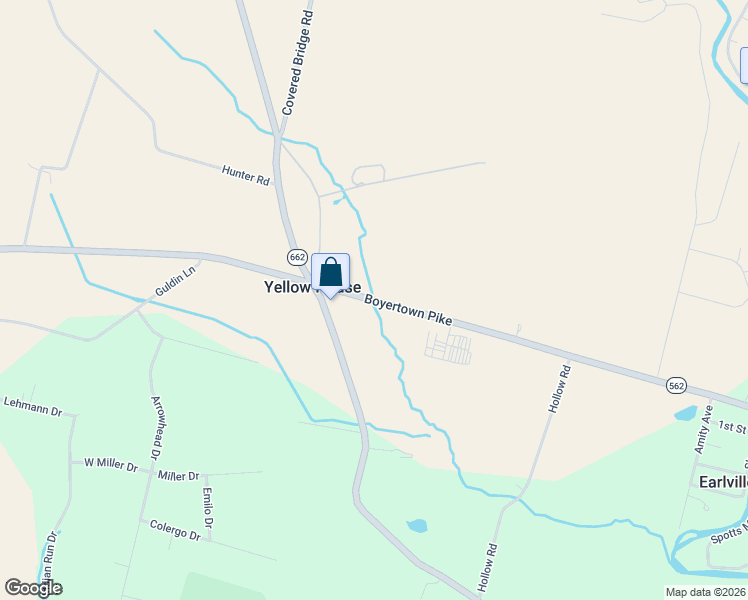 map of restaurants, bars, coffee shops, grocery stores, and more near 6822 Boyertown Pike in Douglassville