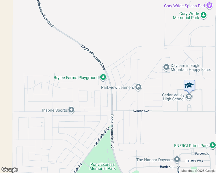 map of restaurants, bars, coffee shops, grocery stores, and more near 5214 Folkstone Drive in Eagle Mountain