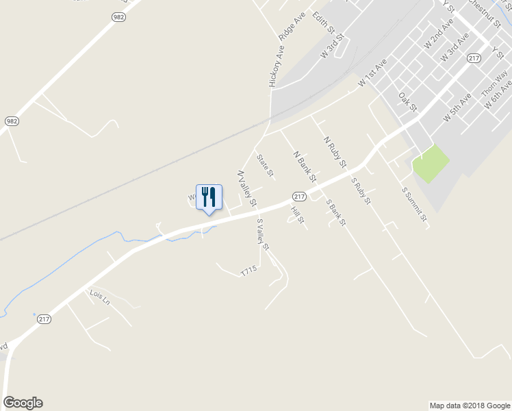 map of restaurants, bars, coffee shops, grocery stores, and more near 145 North Valley Street in Derry