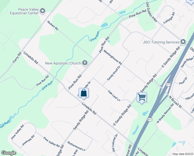 map of restaurants, bars, coffee shops, grocery stores, and more near 50 Countryside Drive in Doylestown