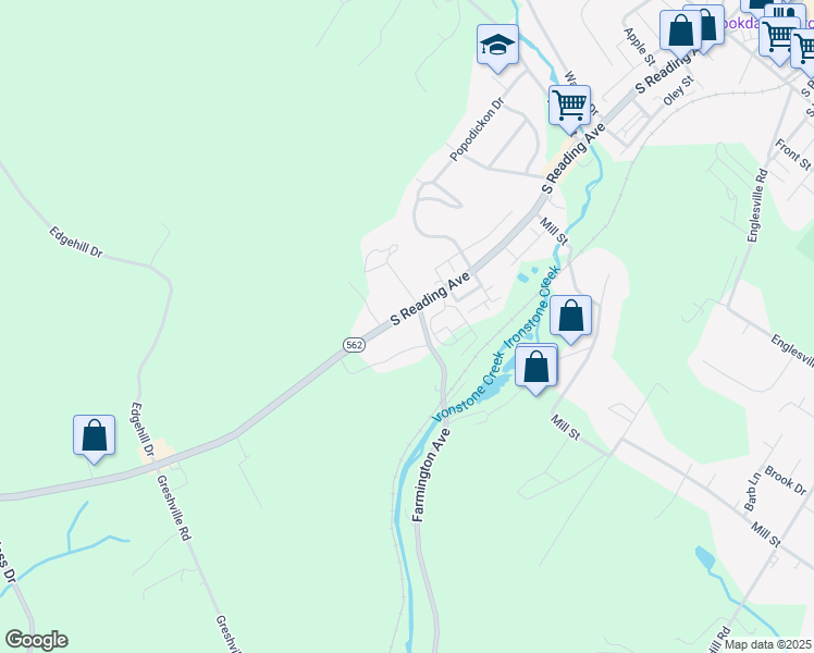 map of restaurants, bars, coffee shops, grocery stores, and more near 816 S Reading Ave in Boyertown