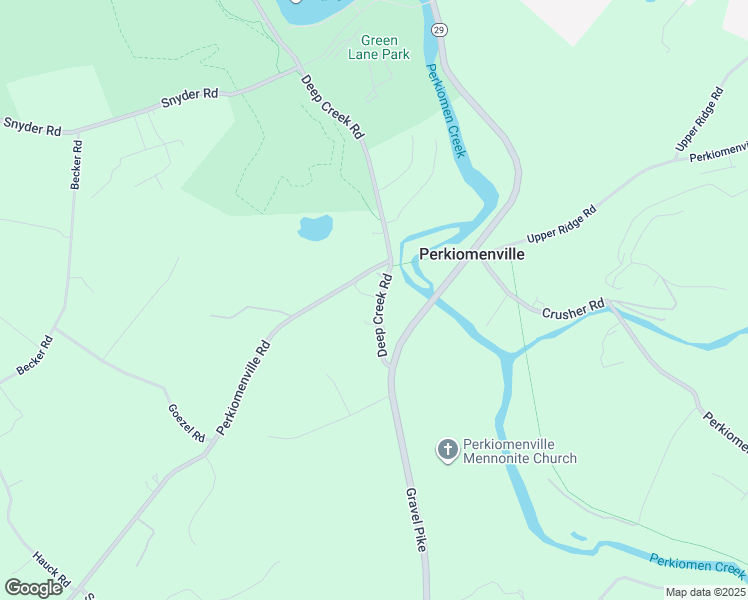 map of restaurants, bars, coffee shops, grocery stores, and more near 3216 Deep Creek Road in Perkiomenville