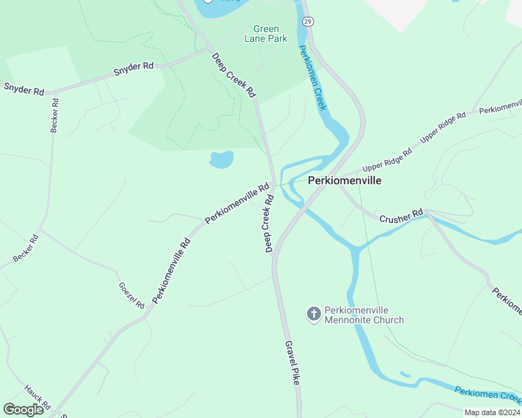 map of restaurants, bars, coffee shops, grocery stores, and more near 3216 Deep Creek Road in Perkiomenville