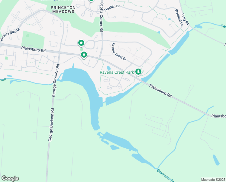 map of restaurants, bars, coffee shops, grocery stores, and more near 815 Aspen Drive in Princeton Meadows
