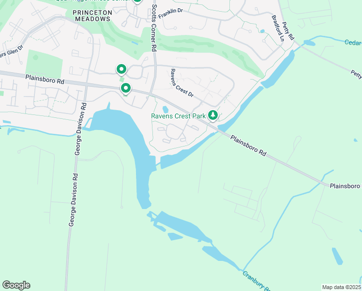 map of restaurants, bars, coffee shops, grocery stores, and more near 815 Aspen Drive in Princeton Meadows