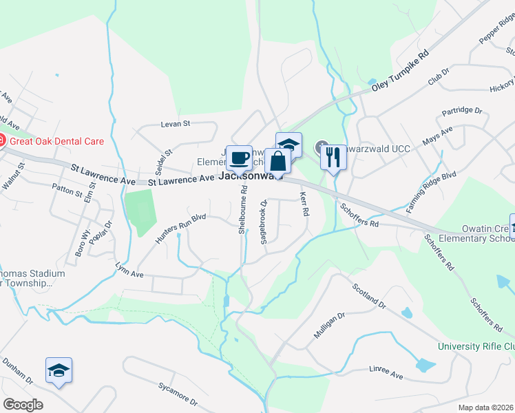 map of restaurants, bars, coffee shops, grocery stores, and more near 37 Sagebrook Dr in Reading