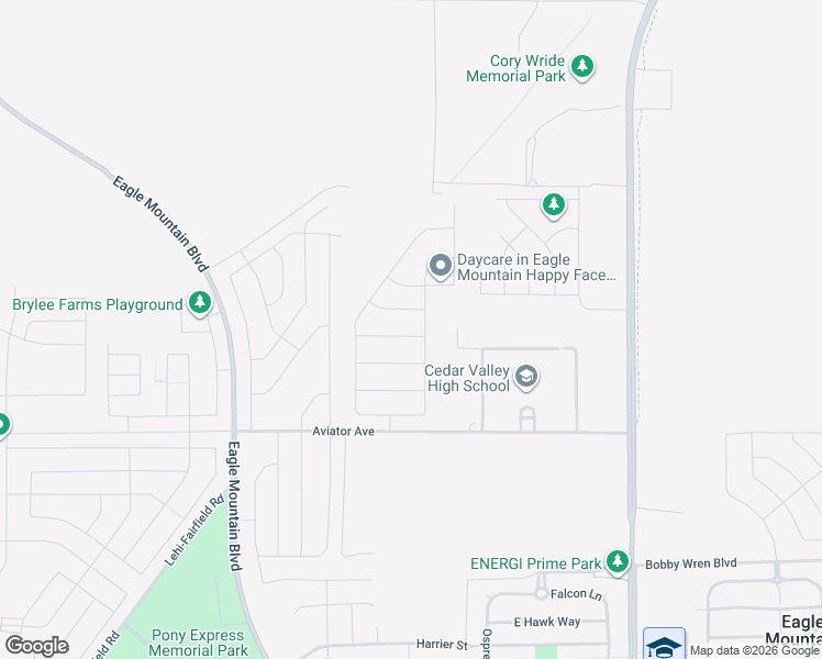 map of restaurants, bars, coffee shops, grocery stores, and more near 5222 North Blacksmith Road in Eagle Mountain