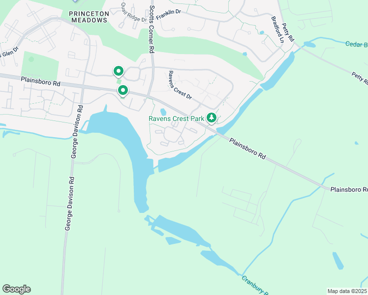 map of restaurants, bars, coffee shops, grocery stores, and more near 815 Aspen Drive in Princeton Meadows