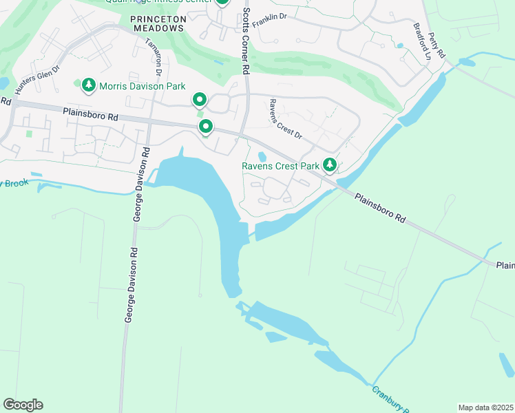 map of restaurants, bars, coffee shops, grocery stores, and more near 1017 Aspen Drive in Princeton Meadows