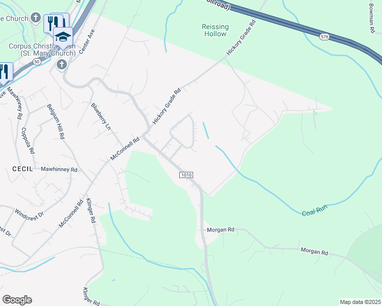 map of restaurants, bars, coffee shops, grocery stores, and more near 228 Parkwood Circle in Canonsburg