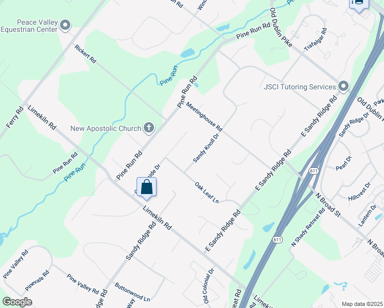 map of restaurants, bars, coffee shops, grocery stores, and more near 337 Sandy Knoll Drive in Doylestown