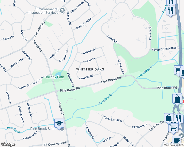 map of restaurants, bars, coffee shops, grocery stores, and more near 4 Lancelot Road in Manalapan Township